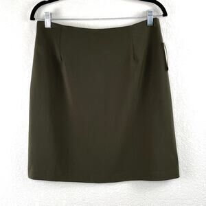 Vintage 90s Deadstock Ilyse Hart LTD Olive Green Knee Length Pencil Skirt NWT 14